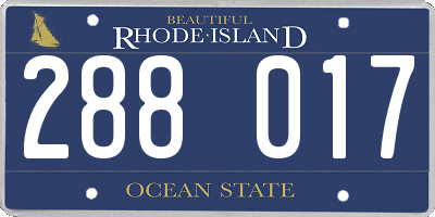 RI license plate 288017