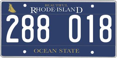 RI license plate 288018