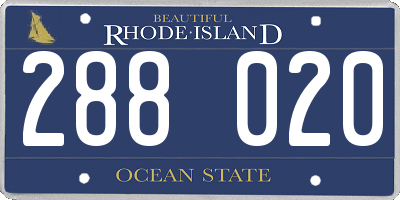 RI license plate 288020