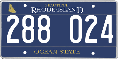 RI license plate 288024