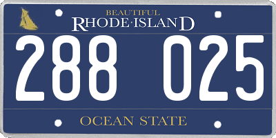 RI license plate 288025