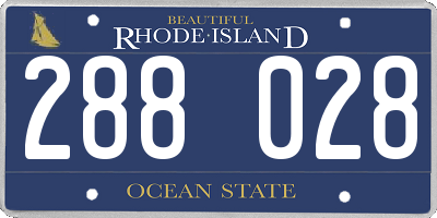 RI license plate 288028