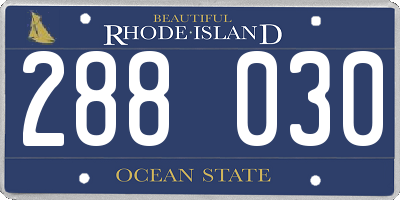 RI license plate 288030