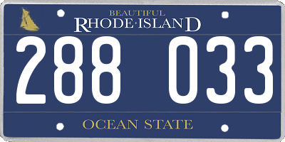 RI license plate 288033