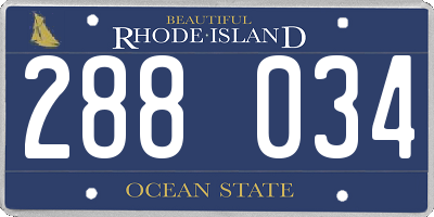 RI license plate 288034