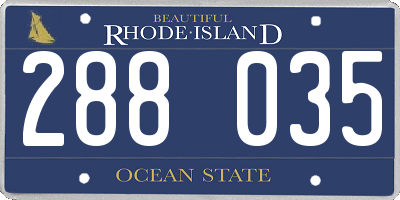 RI license plate 288035