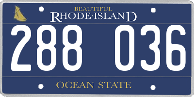 RI license plate 288036