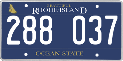 RI license plate 288037