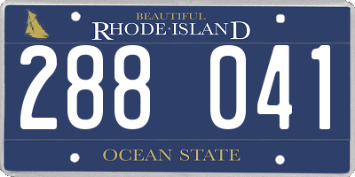 RI license plate 288041