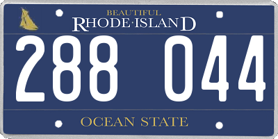 RI license plate 288044