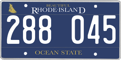 RI license plate 288045