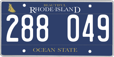 RI license plate 288049