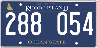 RI license plate 288054