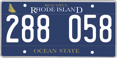 RI license plate 288058