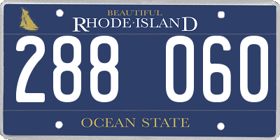 RI license plate 288060
