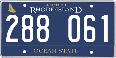 RI license plate 288061
