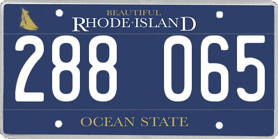 RI license plate 288065