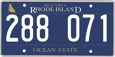 RI license plate 288071