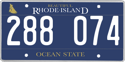 RI license plate 288074