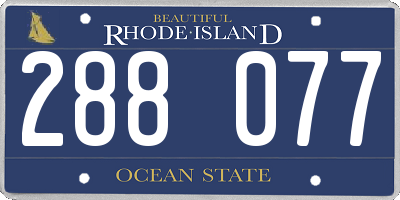 RI license plate 288077