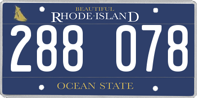 RI license plate 288078