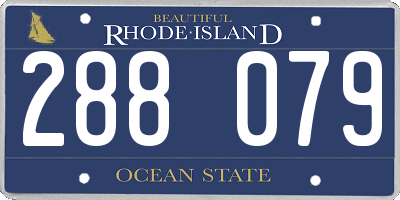 RI license plate 288079