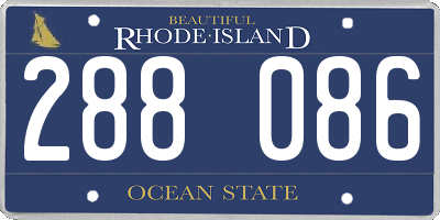 RI license plate 288086
