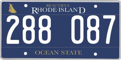 RI license plate 288087