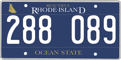 RI license plate 288089