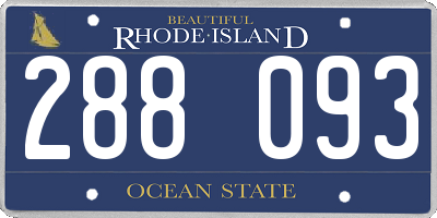 RI license plate 288093