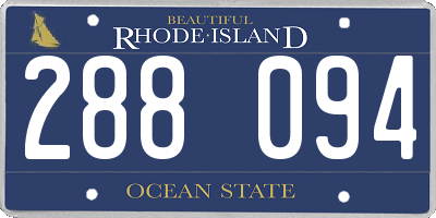 RI license plate 288094