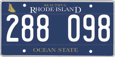 RI license plate 288098