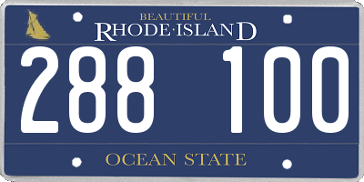 RI license plate 288100