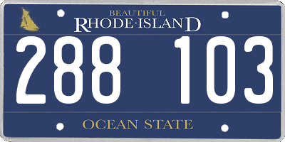 RI license plate 288103