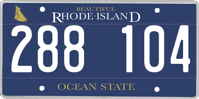 RI license plate 288104