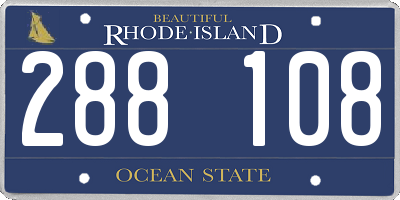 RI license plate 288108