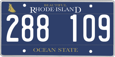 RI license plate 288109