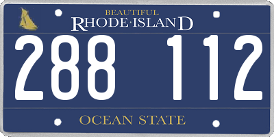 RI license plate 288112