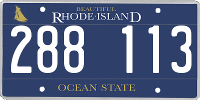 RI license plate 288113