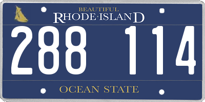 RI license plate 288114