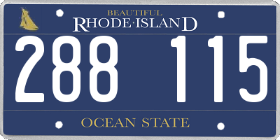 RI license plate 288115