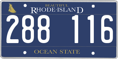 RI license plate 288116
