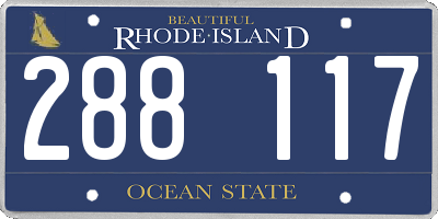 RI license plate 288117