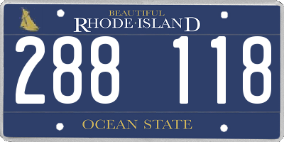 RI license plate 288118