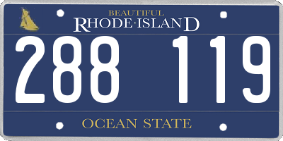 RI license plate 288119