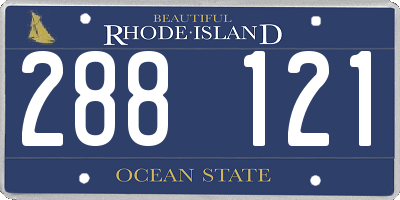 RI license plate 288121