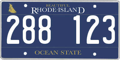 RI license plate 288123