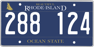 RI license plate 288124