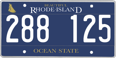RI license plate 288125