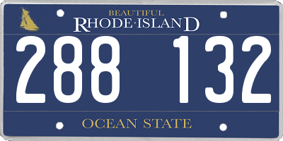 RI license plate 288132
